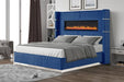 Galaxy Home Lizelle King Bed in with Ambient Lighting in Blue - Vida Furniture (Laredo,TX)