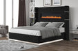Galaxy Home Lizelle Queen Bed in with Ambient Lighting in Black - Vida Furniture (Laredo,TX)