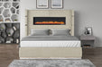 Galaxy Home Lizelle Queen Bed in with Ambient Lighting in Beige - Vida Furniture (Laredo,TX)