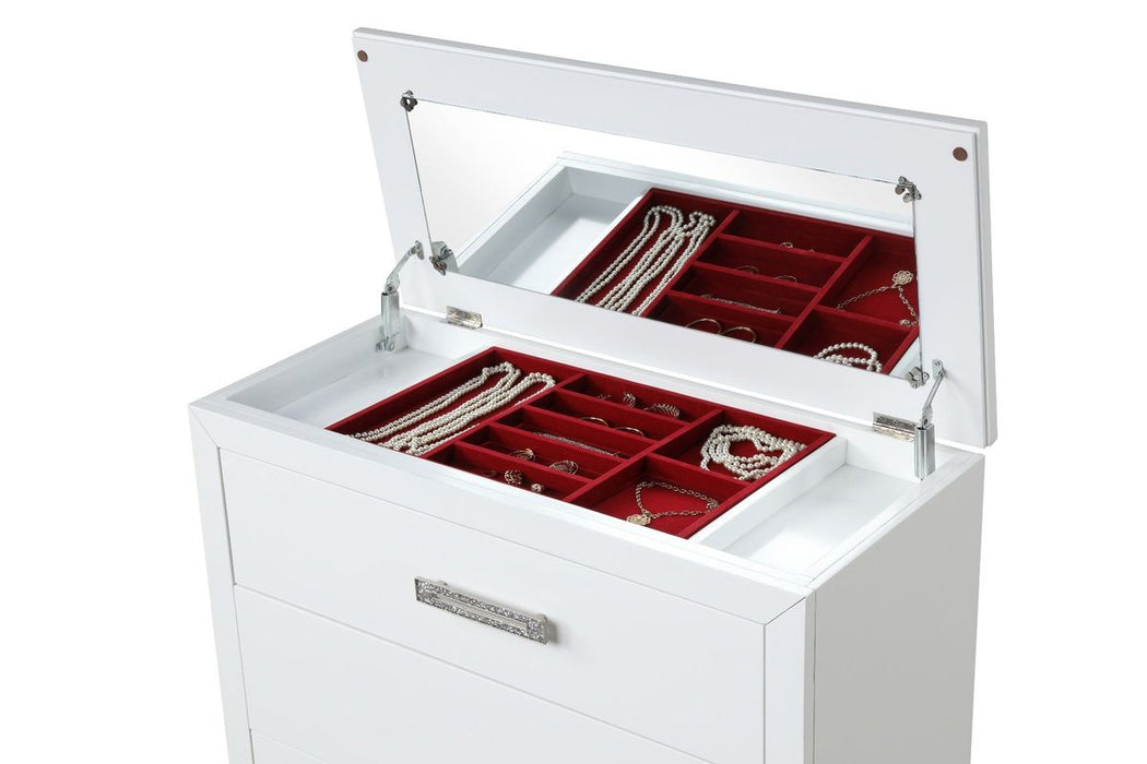 Galaxy Home Coco Chest in Milky White - Vida Furniture (Laredo,TX)