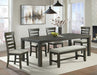 Elements International Colorado Dining Table in Charcoal - Vida Furniture (Laredo,TX)
