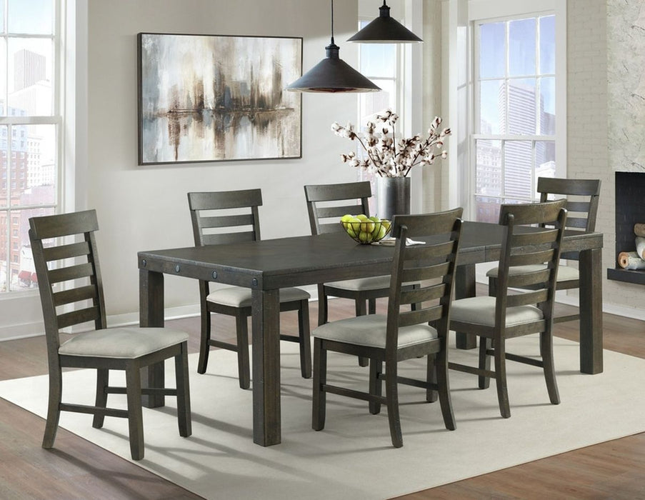 Elements International Colorado Dining Table in Charcoal - Vida Furniture (Laredo,TX)