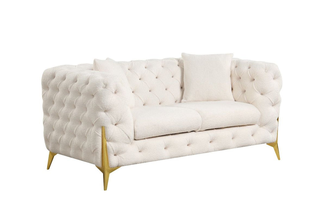 Galaxy Home Contempo Loveseat in Beige - Vida Furniture (Laredo,TX)
