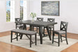 Crown Mark Furniture Rufus Bench in Dark Gray - Vida Furniture (Laredo,TX)