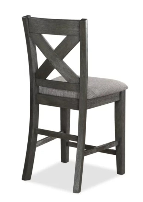 Crown Mark Furniture Rufus Counter Height Chair in Dark Gray (Set of 2) - Vida Furniture (Laredo,TX)