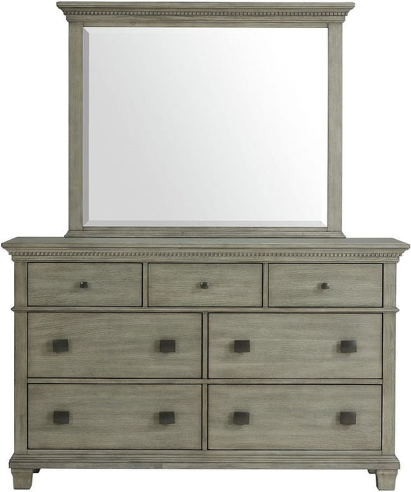 Elements International Crawford 7 Drawer Dresser in Gray - Vida Furniture (Laredo,TX)