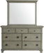 Elements International Crawford 7 Drawer Dresser in Gray - Vida Furniture (Laredo,TX)