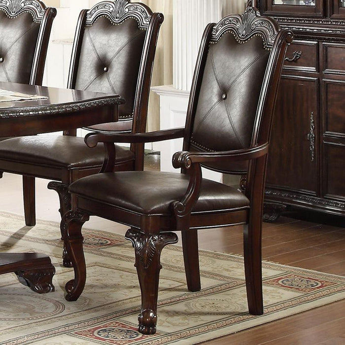 Crown Mark Kiera Dining Arm Chair in Warm Brown (Set of 2) 2150A - Vida Furniture (Laredo,TX)