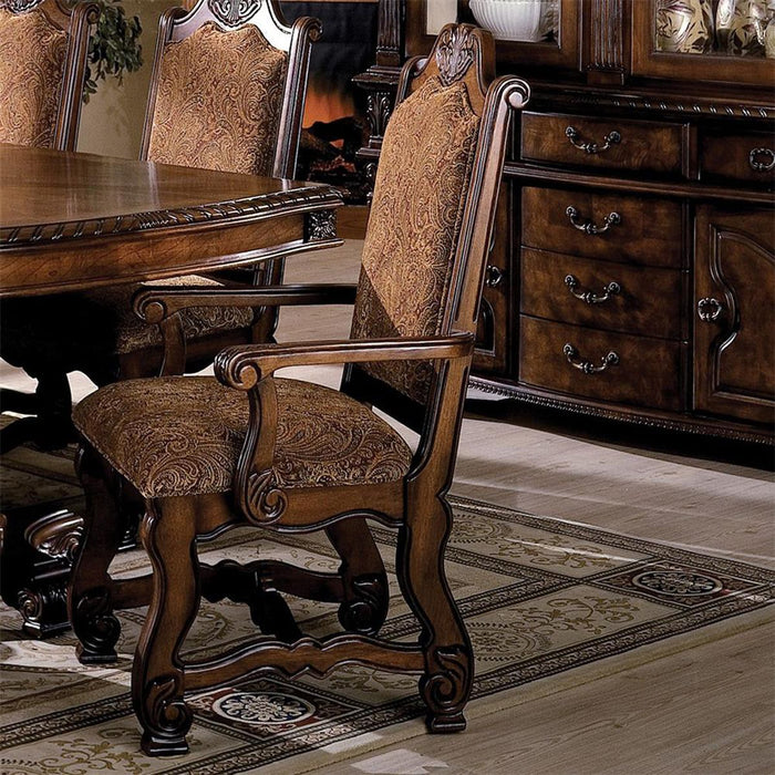 Crown Mark Neo Renaissance Dining Arm Chair in Warm Brown (Set of 2) 2401A - Vida Furniture (Laredo,TX)