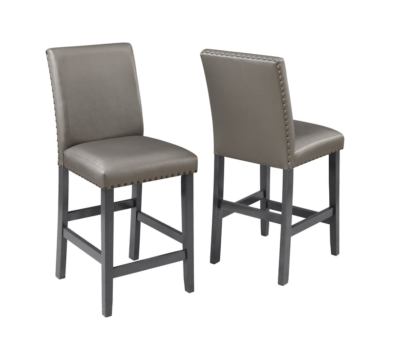 BANKSTON COUNTER HEIGHT CHAIR W/NAILHEAD - Vida Furniture (Laredo,TX)