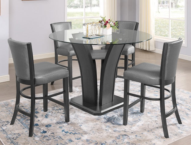 CAMELIA BLACK COUNTER HEIGHT CHAIR - Vida Furniture (Laredo,TX)