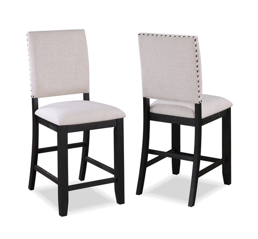 REGENT COUNTER HEIGHT CHAIR CHARCOAL BLACK - Vida Furniture (Laredo,TX)