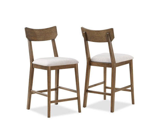 WELDON COUNTER HEIGHT WOODEN BROWN/BEIGE CHAIR - Vida Furniture (Laredo,TX)