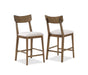 WELDON COUNTER HEIGHT WOODEN BROWN/BEIGE CHAIR - Vida Furniture (Laredo,TX)