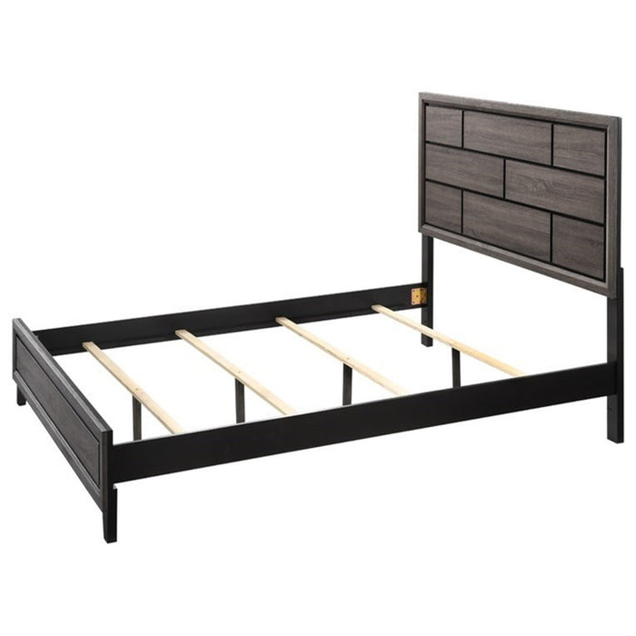 Crown Mark Akerson King Panel Bed in Grey - Vida Furniture (Laredo,TX)