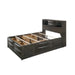 Crown Mark Emily Queen Captain's Storage Bed in Grey - Vida Furniture (Laredo,TX)