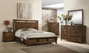 Crown Mark Furniture Curtis Queen Panel Bed in Rustic - Vida Furniture (Laredo,TX)