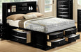 Crown Mark Furniture Emily Captain's King Bed in Black - Vida Furniture (Laredo,TX)