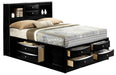 Crown Mark Furniture Emily Captain's Queen Bed in Black - Vida Furniture (Laredo,TX)