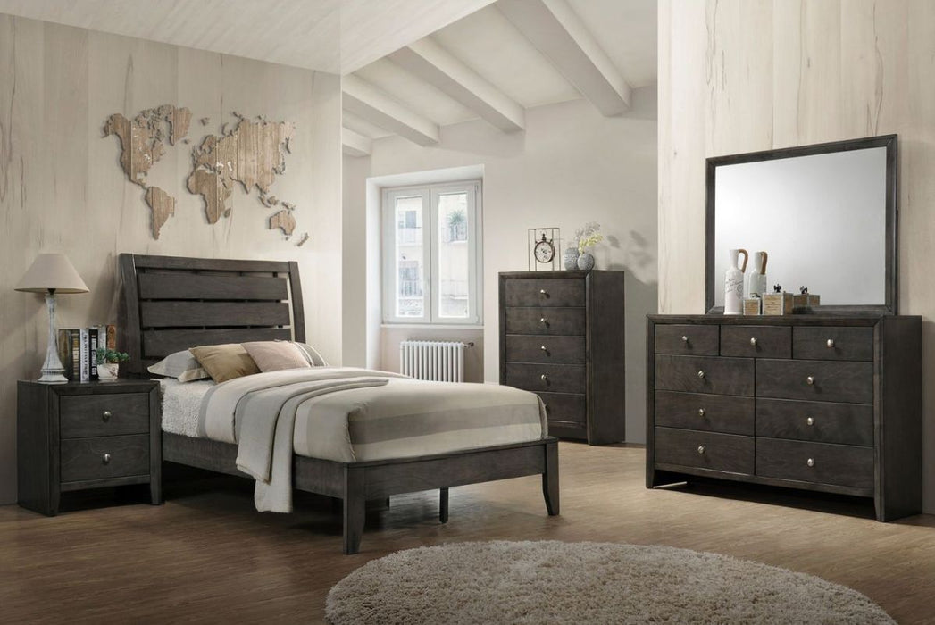 Crown Mark Furniture Evan Full Panel Bed in Grey - Vida Furniture (Laredo,TX)