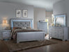 Crown Mark Furniture Lillian King Panel Bed in Silver - Vida Furniture (Laredo,TX)