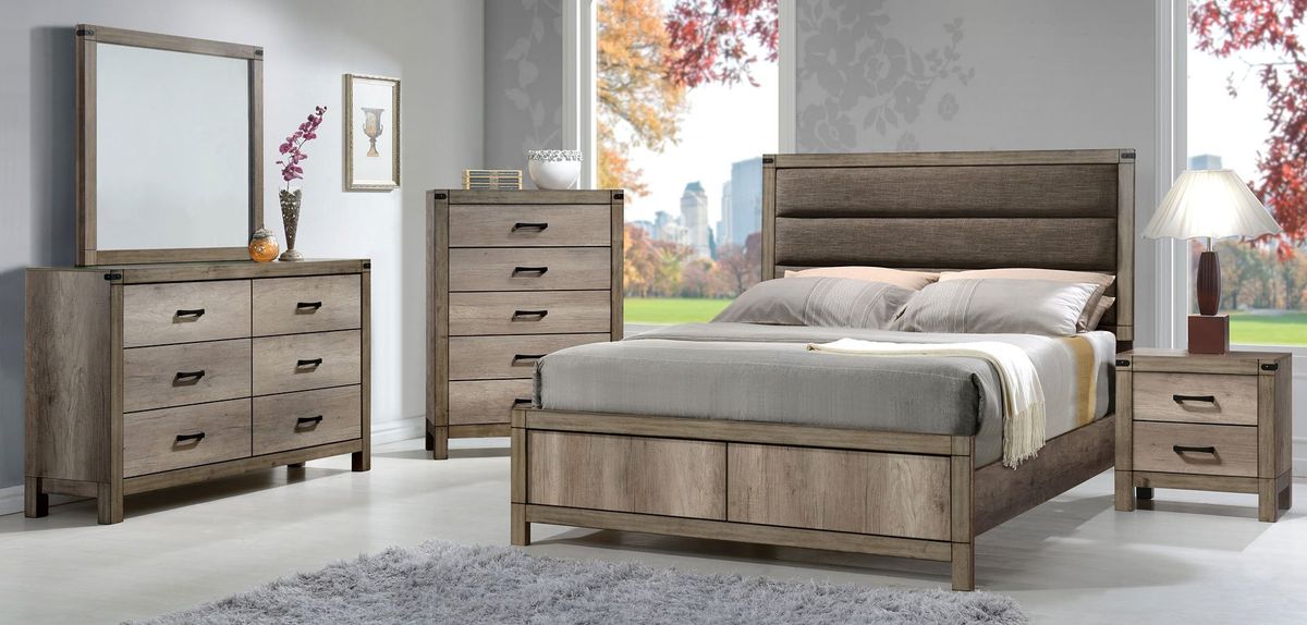 Crown Mark Furniture Matteo Queen Bed in Melamine - Vida Furniture (Laredo,TX)