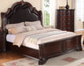 Crown Mark Furniture Sheffield Upholstered King Bed in Dark Cherry - Vida Furniture (Laredo,TX)