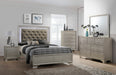 Crown Mark Lyssa Full Upholstered Panel Bed in Embossed Crocodile Pattern - Vida Furniture (Laredo,TX)