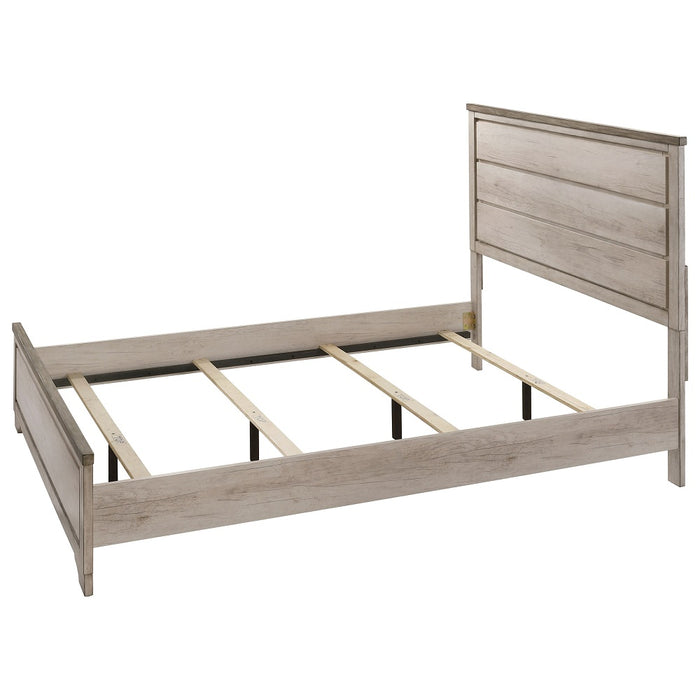 Crown Mark Patterson King Panel Bed in Driftwood Grey - Vida Furniture (Laredo,TX)