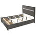 Crown Mark Regata King Storage Bed in Grey - Vida Furniture (Laredo,TX)
