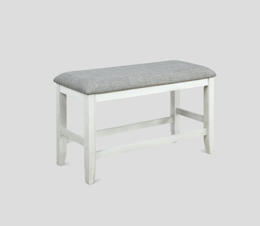 FULTON COUNTER HEIGHT BENCH WHITE - Vida Furniture (Laredo,TX)