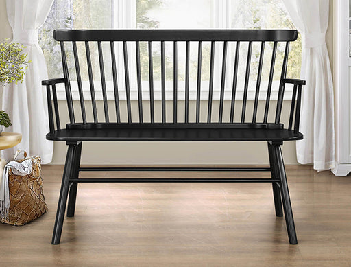JERIMIAH SPINDLEBACK BENCH BLACK - Vida Furniture (Laredo,TX)