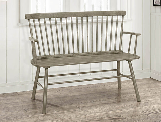 JERIMIAH SPINDLEBACK BENCH GREY - Vida Furniture (Laredo,TX)