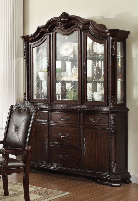 Crown Mark Kiera Buffet with Hutch in Rich Brown 2150BH - Vida Furniture (Laredo,TX)