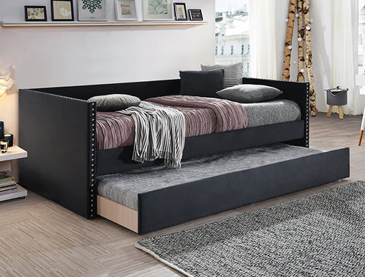 SADIE DAYBED ARM BLACK VELVET - Vida Furniture (Laredo,TX)