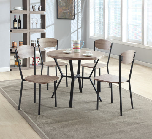 BLAKE 5PK ROUND DINING SET GREYWASH - Vida Furniture (Laredo,TX)