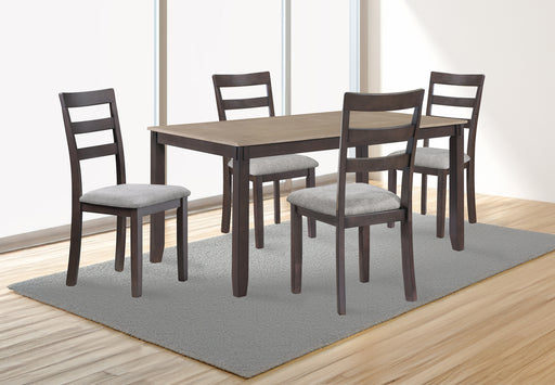 BRANSON 5PK DINETTE SET LIGHT BROWN - Vida Furniture (Laredo,TX)
