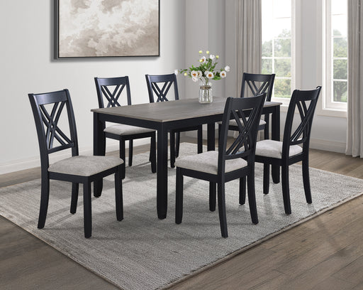ELOISE 7-PC DINETTE SET LIGHT GREY - Vida Furniture (Laredo,TX)