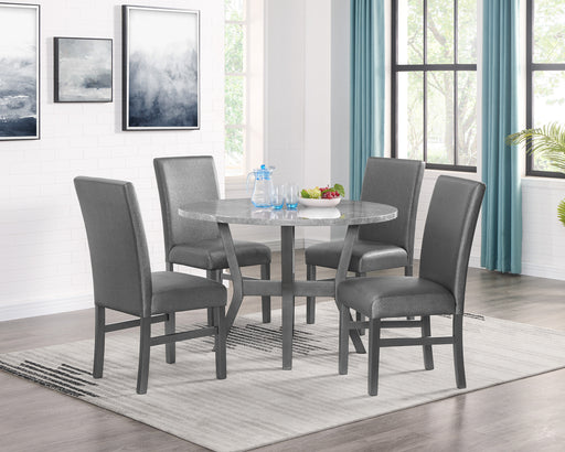 JUDSON 5-PK DINING SET GLITTER GREY - Vida Furniture (Laredo,TX)
