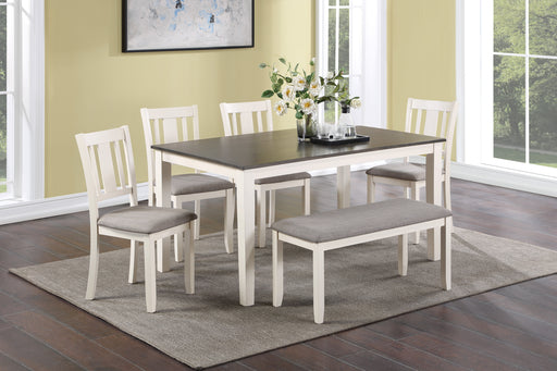 ROWAN 6-PC DINETTE SET WITH BENCH - Vida Furniture (Laredo,TX)