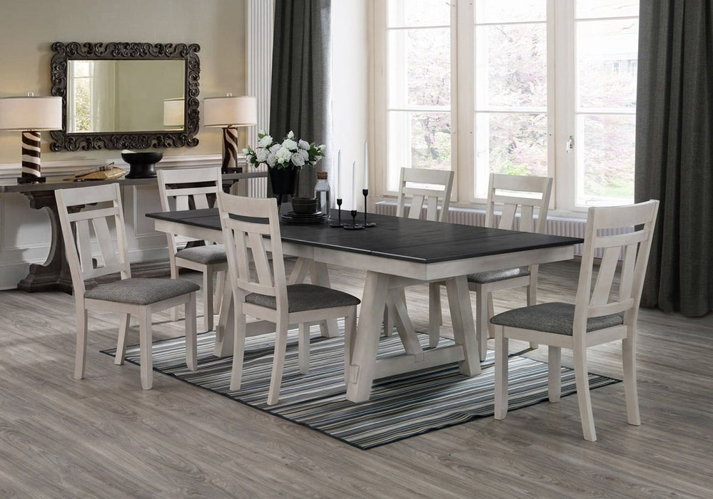 Crown Mark Maribelle Rectangular Dining Table in Chalk/Grey - Vida Furniture (Laredo,TX)