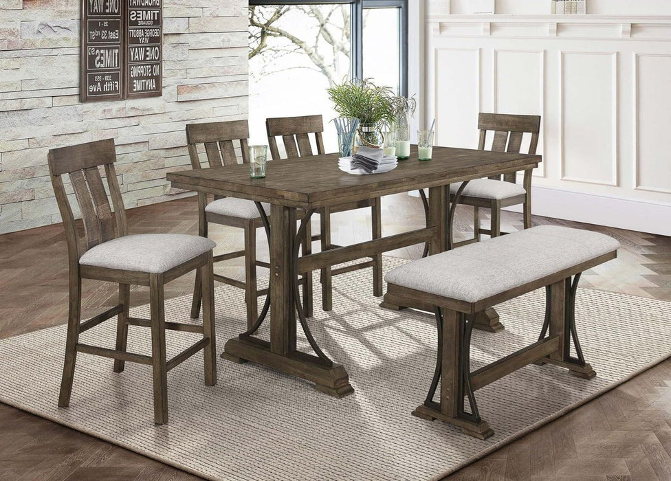 Crown Mark Quincy Rectangular Counter Height Table in Light Brown 2831T-3671-TOP - Vida Furniture (Laredo,TX)