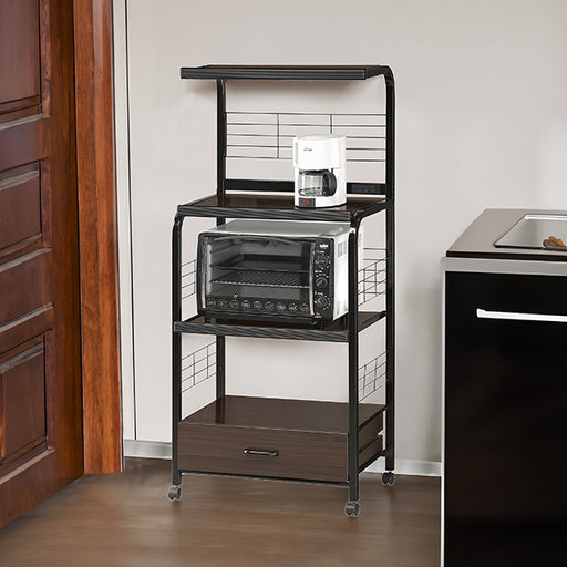 KITCHEN SHELF ON CASTERS BLACK - Vida Furniture (Laredo,TX)