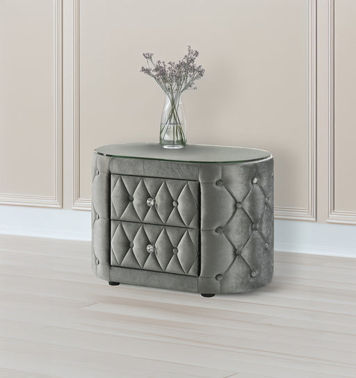 VOLTARE NIGHTSTAND GREY - Vida Furniture (Laredo,TX)