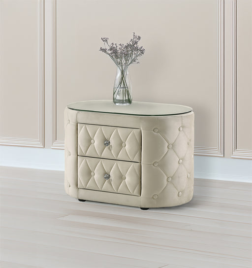 VOLTARE NIGHTSTAND IVORY - Vida Furniture (Laredo,TX)