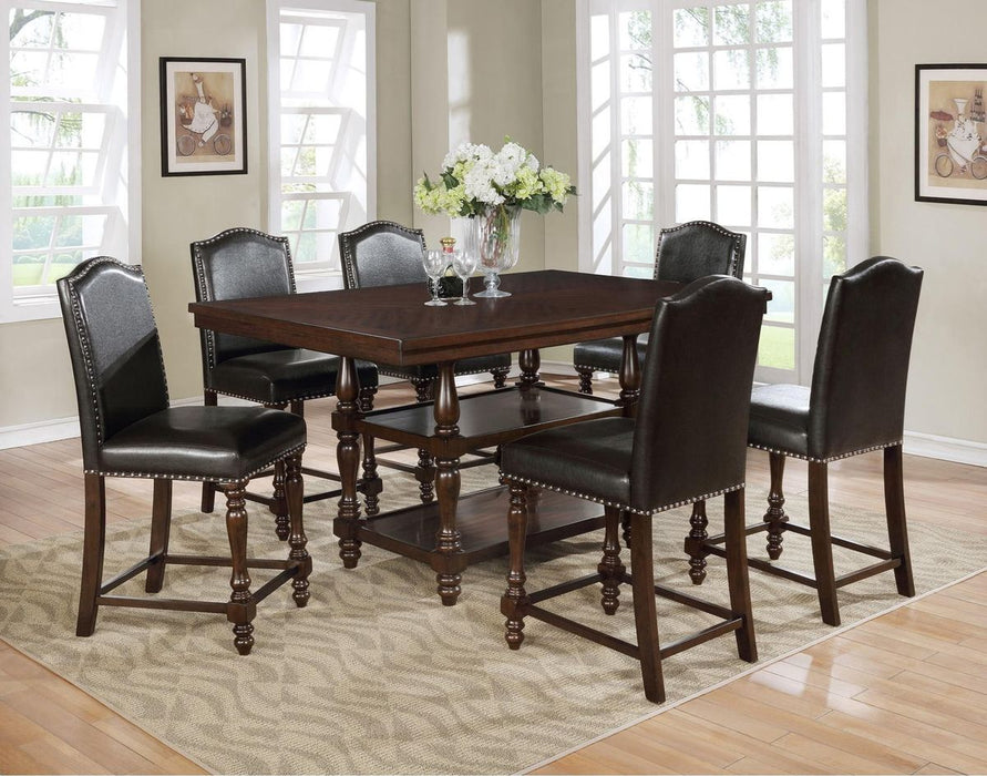 Crown Mark Langley Counter Height Chair (Set of 2) in Dark Brown 2766S-24-ESP - Vida Furniture (Laredo,TX)