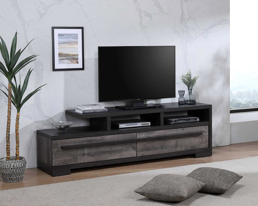 REMINGTON TV STAND GRAY/EBONY - Vida Furniture (Laredo,TX)