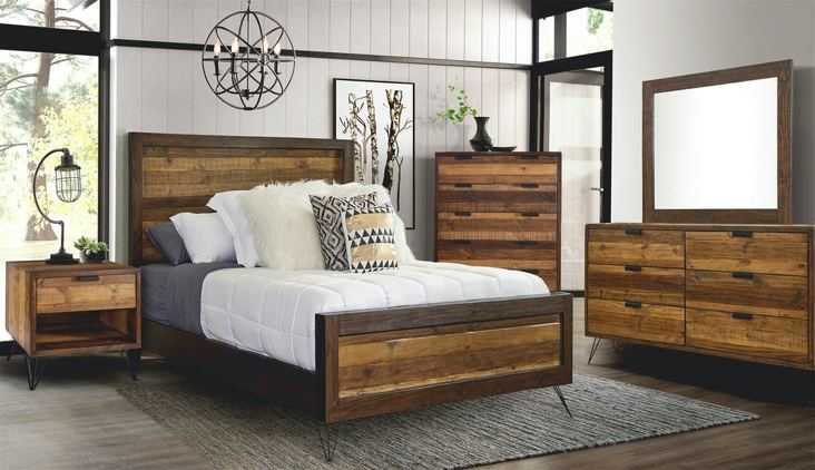 Elements International Cruz 1 Drawer Nightstand in Brown - Vida Furniture (Laredo,TX)