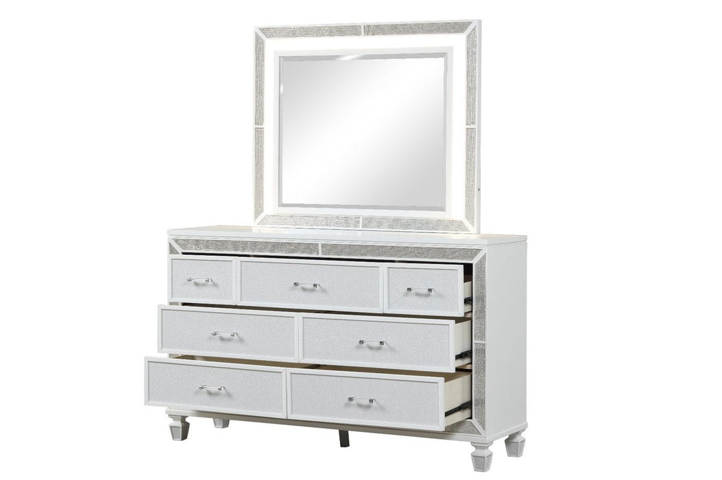 Galaxy Home Crystal Dresser in White - Vida Furniture (Laredo,TX)