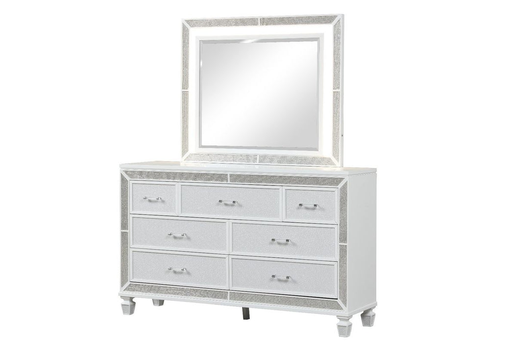 Galaxy Home Crystal Dresser in White - Vida Furniture (Laredo,TX)